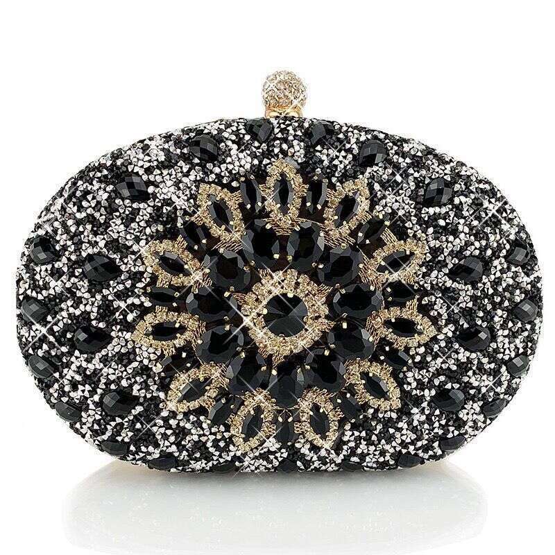 Dinner Bag New Shell Full Of Sparkling Powder Glass Water Diamond Birthday Wedding Party Fashion Handheld Evening Bag KQ