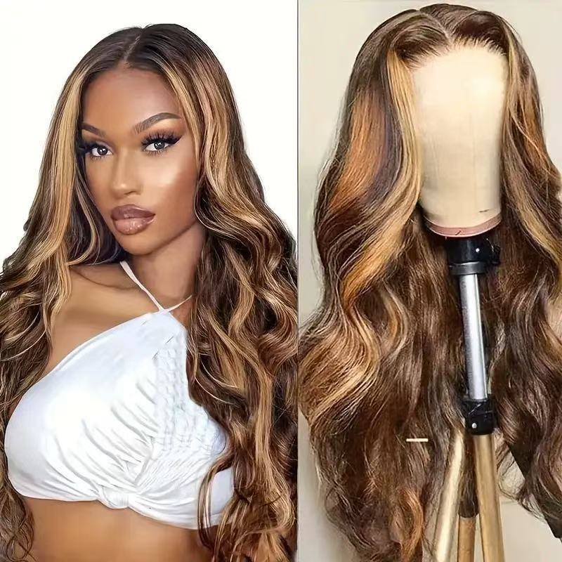 burgundy Fashionable wig hot selling front lace 13 * 4 large wave long curly hair full head cover