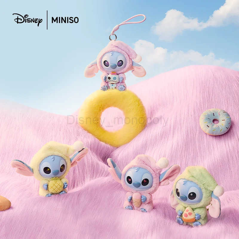 Disney Stitch Eat Something Before Sleep Series Blind Box Toy Mystery Box Anime Figure Stitch Doll Ornaments Kid Fluffy Dolls Toy Gifts Z250504