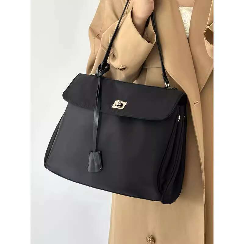 Large capacity Oxford cloth Kelly new high-end minimalist shoulder bag, niche commuting tote bag