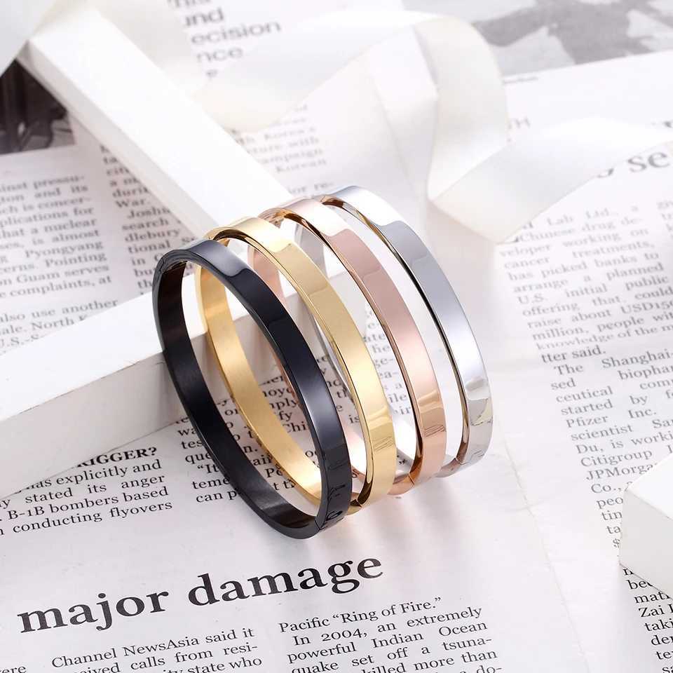 BOBASI New Stainless Steel Round Bangles Bangles Three Trendy Charm Bracelets Jewelry For Wen Love Wedding Brand Gifts X250504