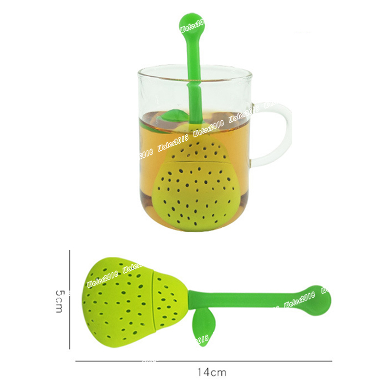 Pear Tea Infuser Silicone Ball Leaf Tea Strainer Brewing Device Herbal Spice Filter 14*5CM