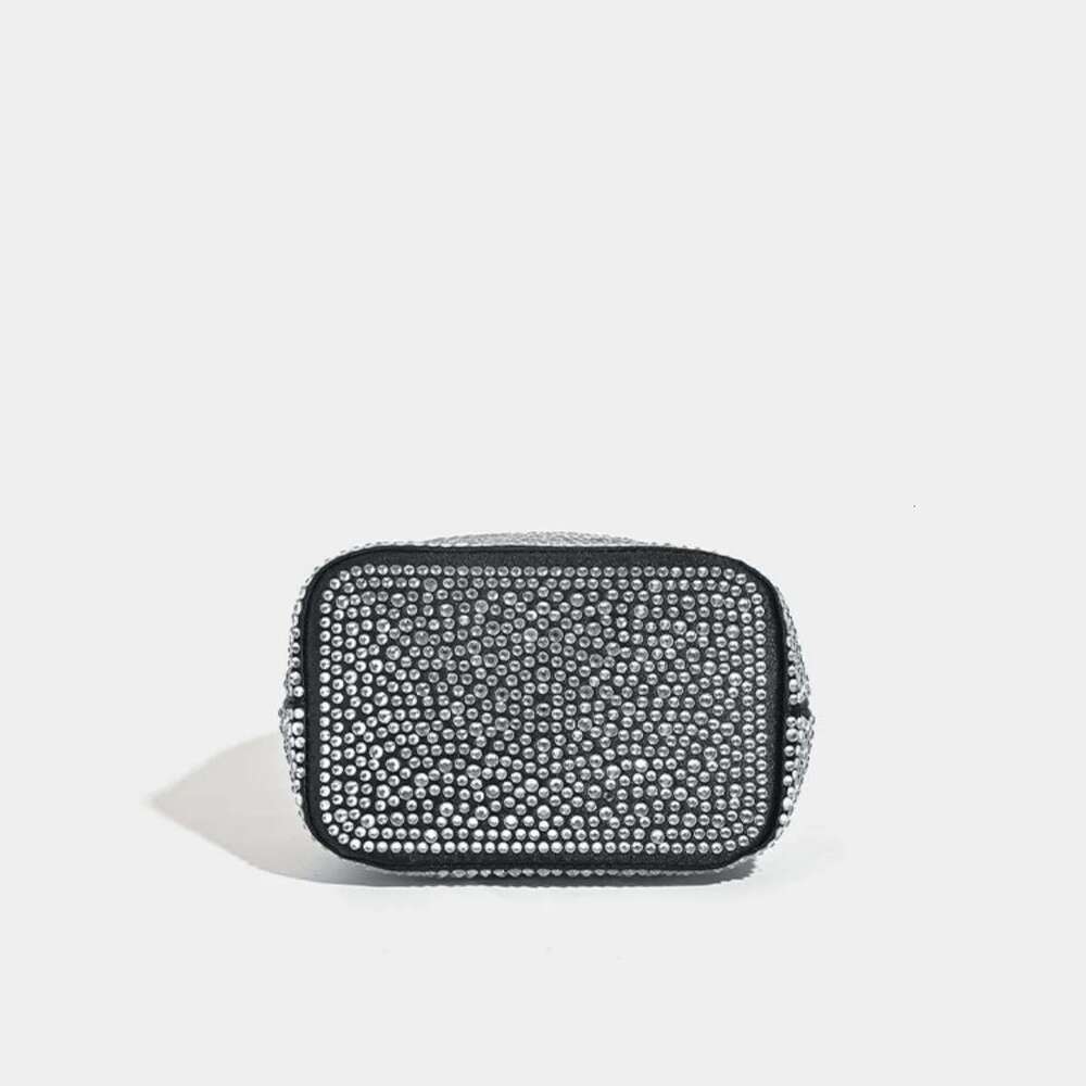 Commuter Tote Dia Strap Drawstring Bucket Rhinestone Mini Messenger Shoulder Bag
