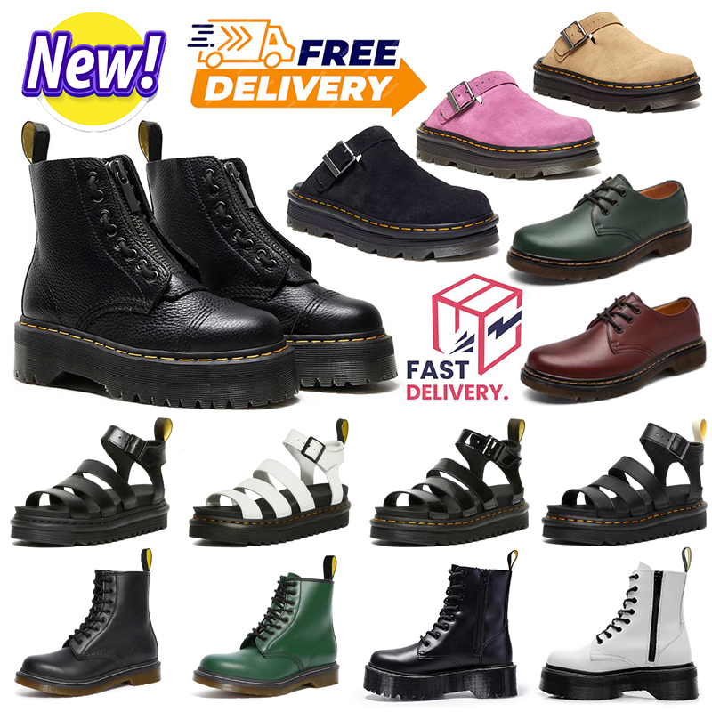 Free shipping Designer doc martin boots women sandals for men women trendy booties nubuck mules slides black patent leather boot mens womens outdoor sandal shoes