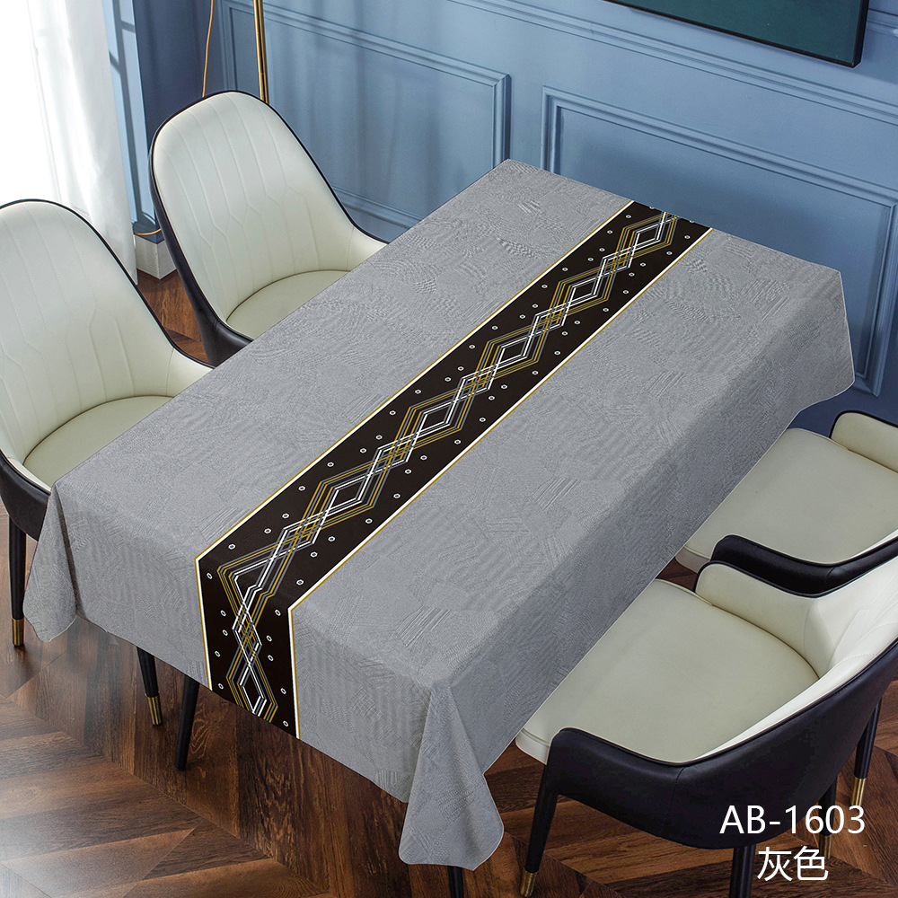A866 Manufacturer Simple European Household Tablecloth No-Wash Oil-Proof Stall PVC Rectangular Table Mat Coffee Table Tablecloth Wholesale