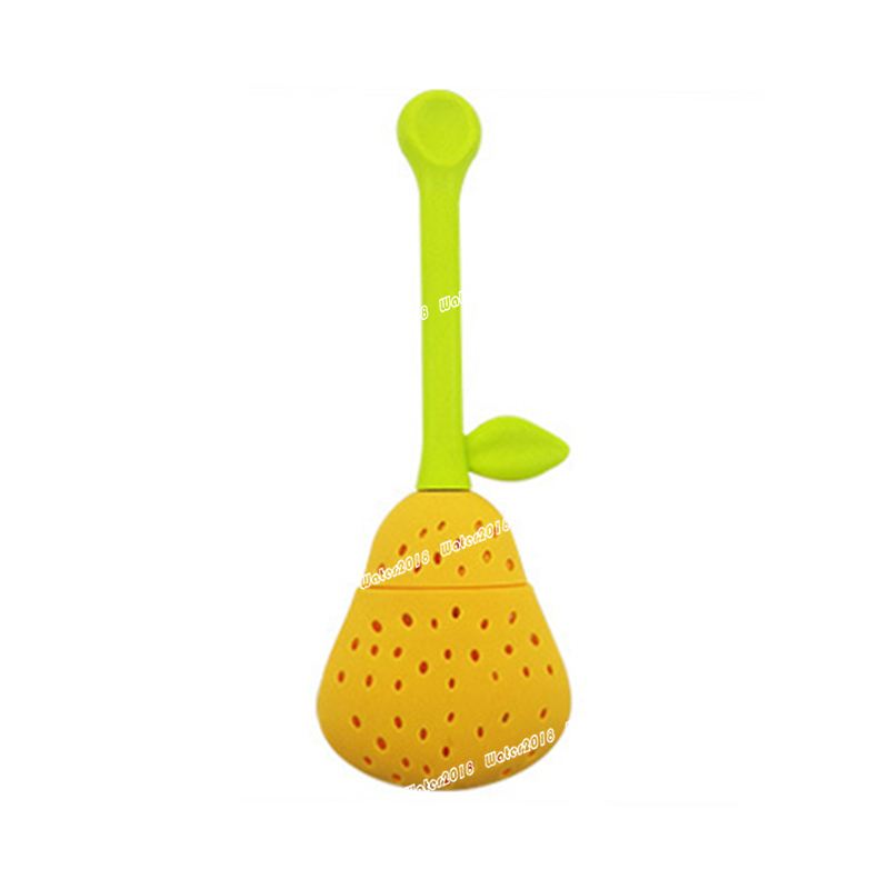 Pear Tea Infuser Silicone Ball Leaf Tea Strainer Brewing Device Herbal Spice Filter 14*5CM