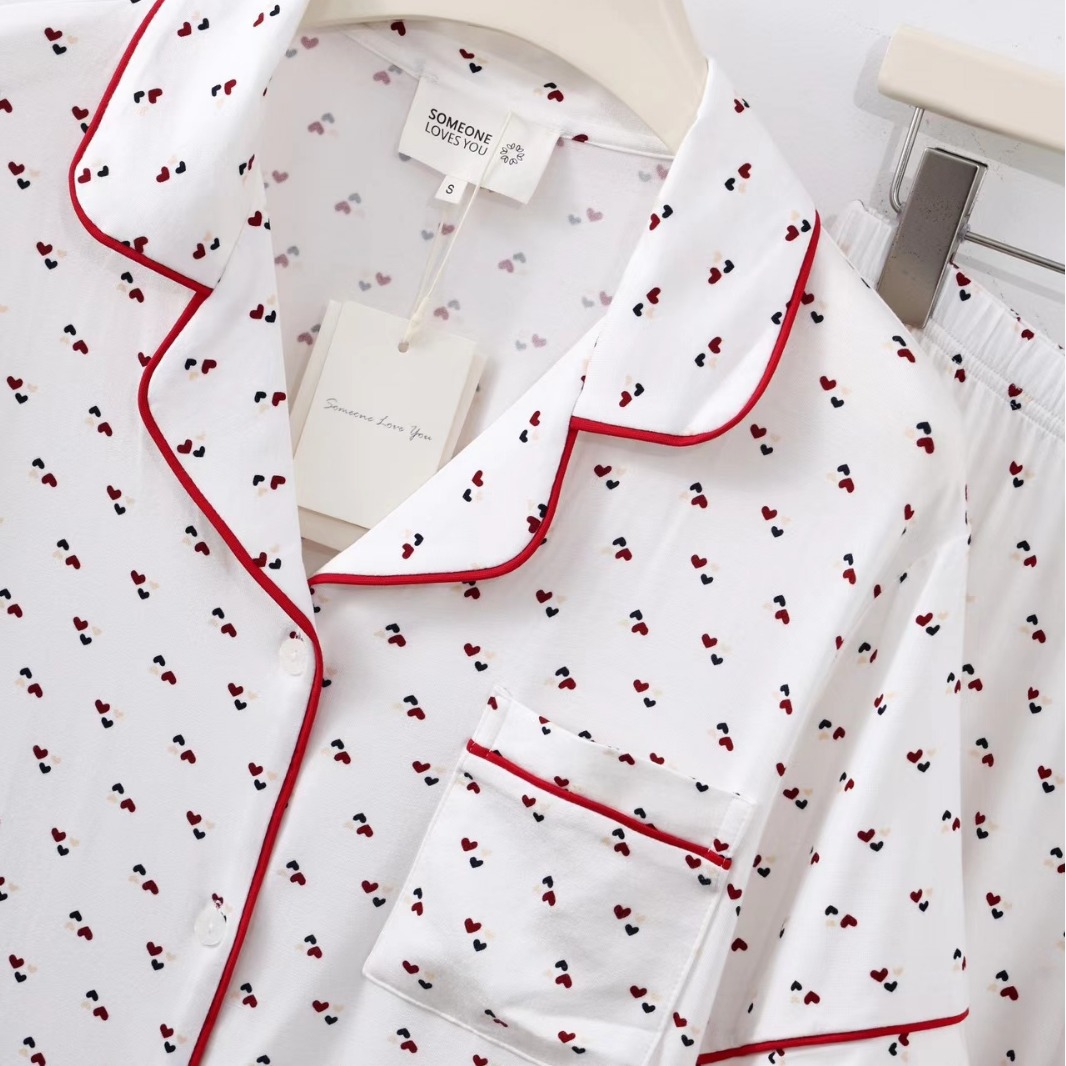 B911-New style pajamas for women autumn and winter long sleeve round neck thin two-piece home clothes suit