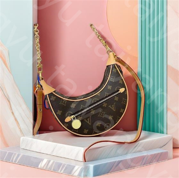 2025 Luxury Designer Loop Hobo Shoulder Bag Women Leather Handbag Vintage Crossbody Half-moon Croissant Bags Sleek Design Satchel Wallet Purses 2pcs/set mother bag