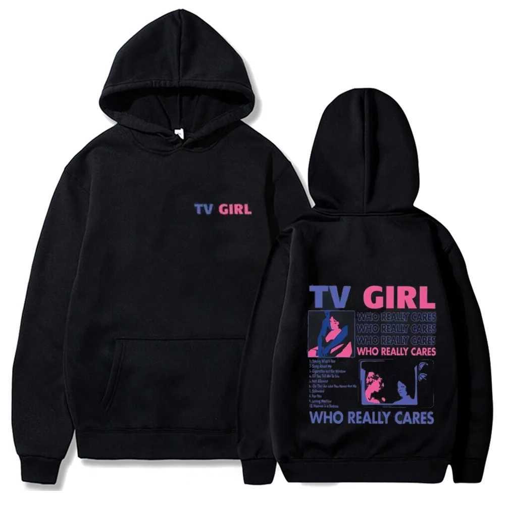 TV Girl Who Really Cares Music Album Hoodie Harajuku Hooded Sweatshirts TV Girl Hooded Pullover Men Women Casual Streetwear Tops X250504