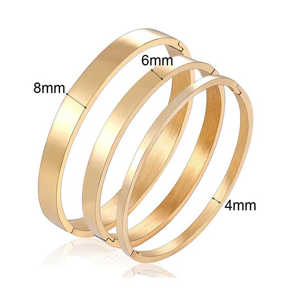 BOBASI New Stainless Steel Round Bangles Bangles Three Trendy Charm Bracelets Jewelry For Wen Love Wedding Brand Gifts X250504