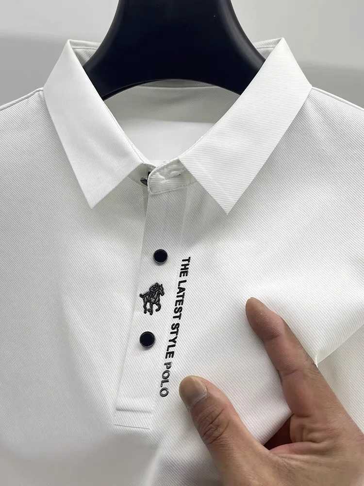 2015 Luxury Mens Short Sleeve High Quality Ice Silk Comfortable Golf Top Designer Brand Polo Shirt Summer Casual T-shirt W250504