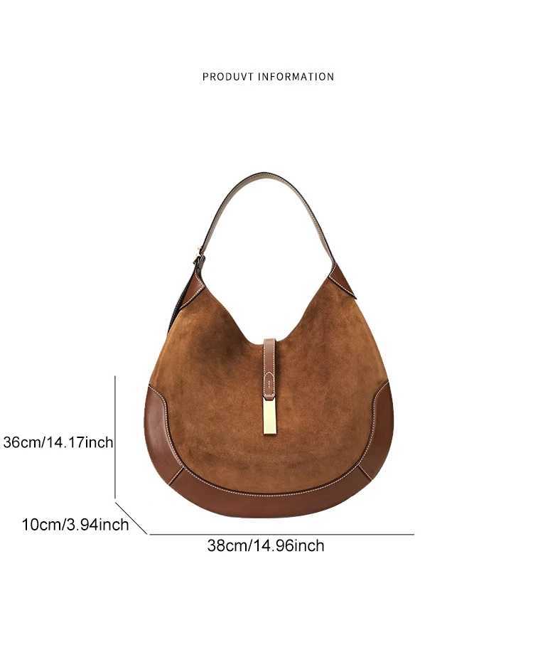 2025 Suede Luxury Designer Womens Shoulder Bag Retro Artificial Suede Fashion Womens Large Capacity Underwear BagW250504