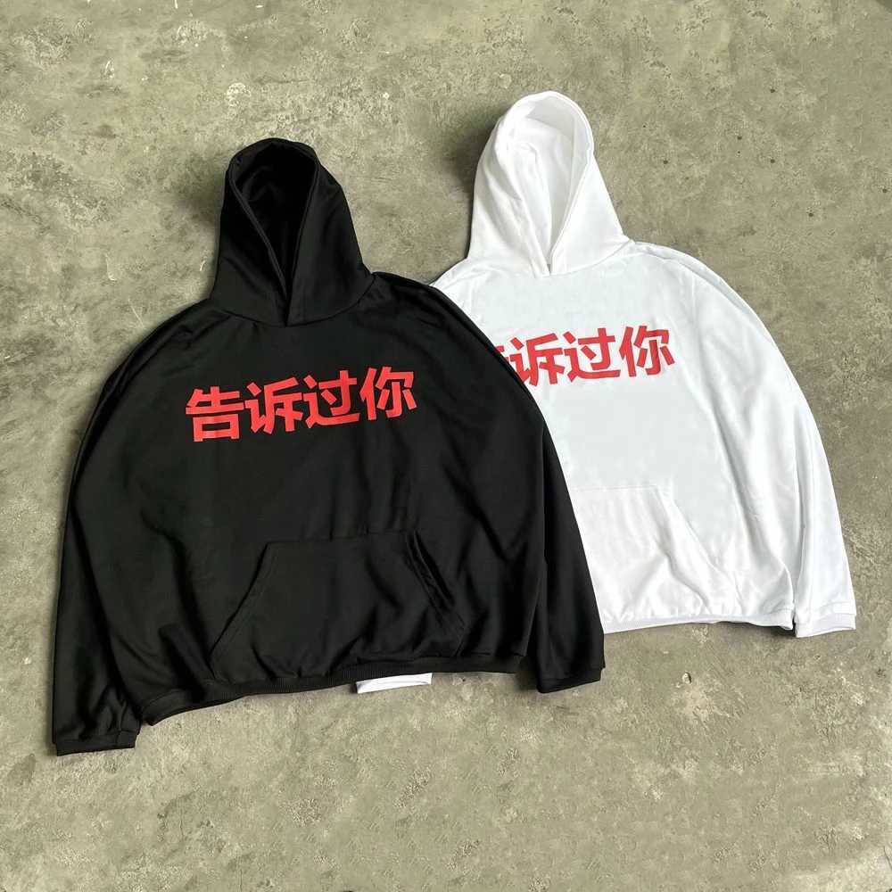 Yao888 Fashion West Tell You Graphic Printing Concert Style High Quality 1 1 Hoodie Pullover Streetwear Super Large Hoodie X250504
