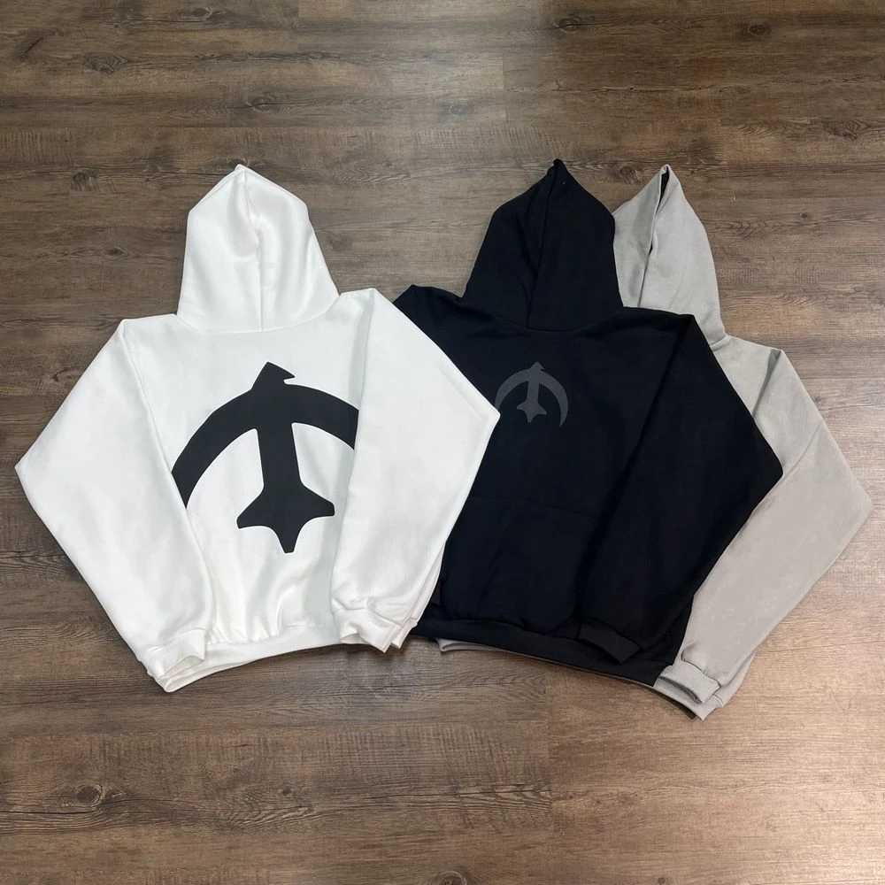 Yao888 HipHop Oversize Pullover West Men Tops Sweatshirt Streetwear Fashion High Quality 1 1 Baggy Hoodies For Men Unisex X250504