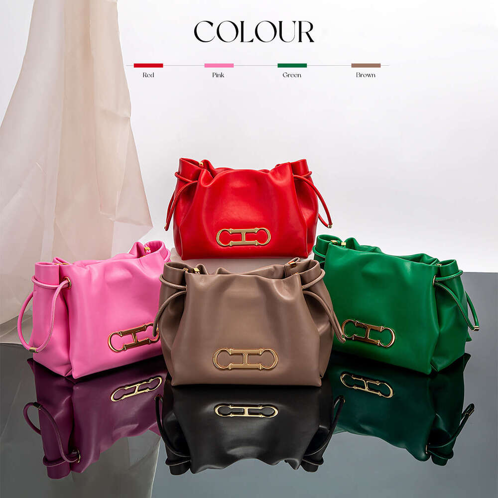 CHCH Fashion Trendy Letter Bundle Mouth Commuter Leisure Single Shoulder Crossbody Light Luxury Texture Bucket Bag
