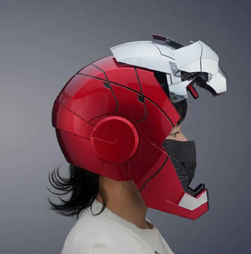 Disney Iron Man 1 1 Helmet Mk5 Mk50 Avengers War Machine Cosplay Electric Open Close English Voice Remote Control Toys Christmas Gifts W250504