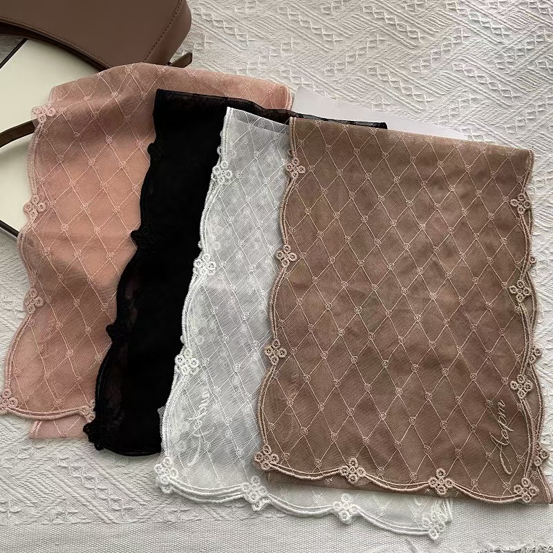 T630 flower lace scarf long silk scarf female spring and summer seaside holiday gauze scarf shawl headscarf
