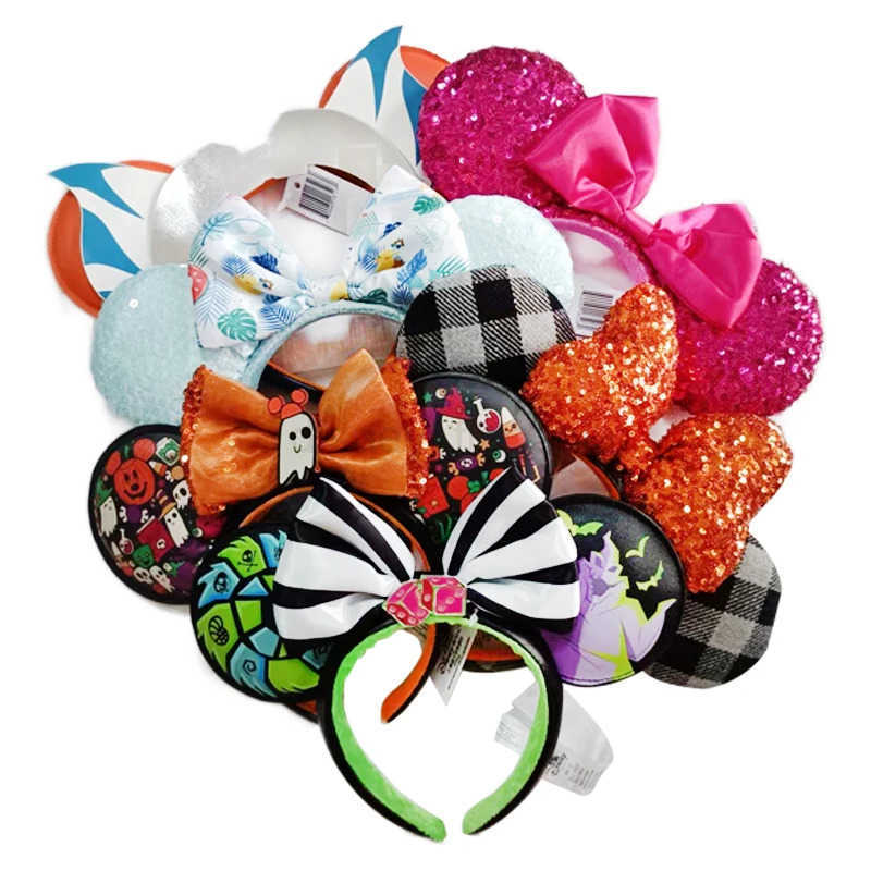 Disney Cartoon Minnie Mouse Ears Headband Mermaid Princess Big Glitter Bow Ears COSTUME Headband Role Playing Plush Adult/Child Headband GiftXJ250504