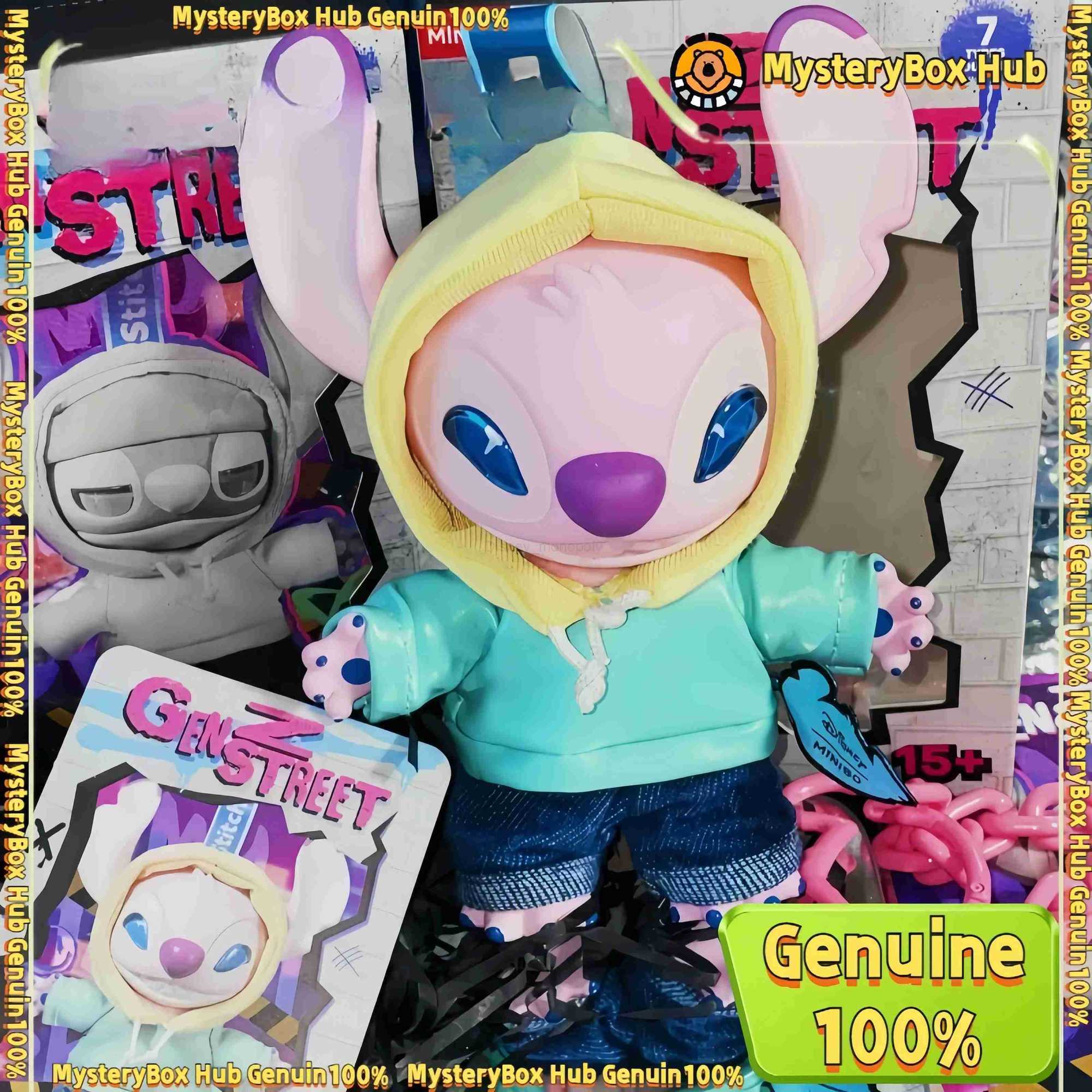 Disney New Authentic Miniso Disney Stitch Gen Z Street Vinyl Bag Pendant Blind Box Cute Trendy Toys Stitch Mystery Box Pendant As Gift Z250504