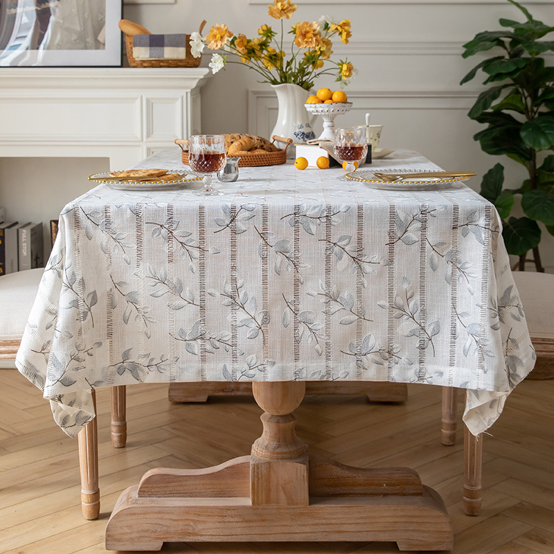 A877 cotton and linen French retro hollow cotton and linen fabric table cloth rectangular simple modern coffee table hollow decorative table cloth
