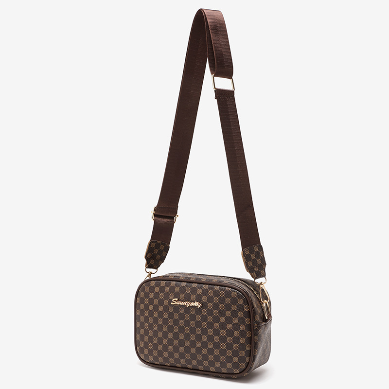 2025 retro diamond-shaped polka dot printed small square bag paired with a mini coin purse for a fashionable crossbody single-shoulder women's ba