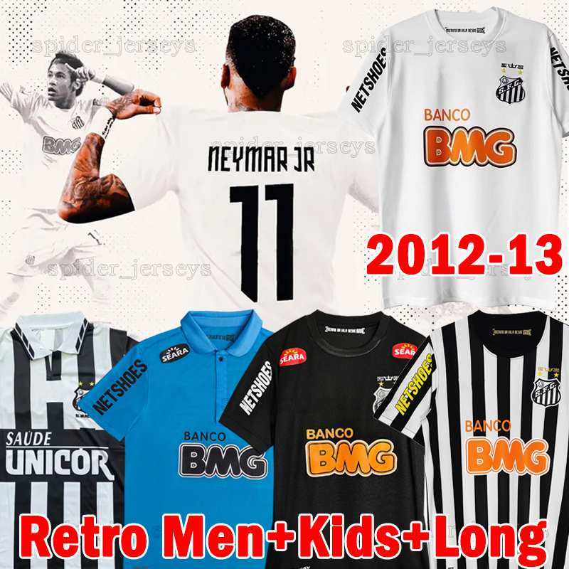 XXXL 4XL NEYMAR JR 2012 20213 Retro Santos FC Soccer Jerseys 12 13 PELE Long sleeve Football Shirts GUILHERME SOARES THACIANO Men Uniforms Kids Kits socks Full Sets