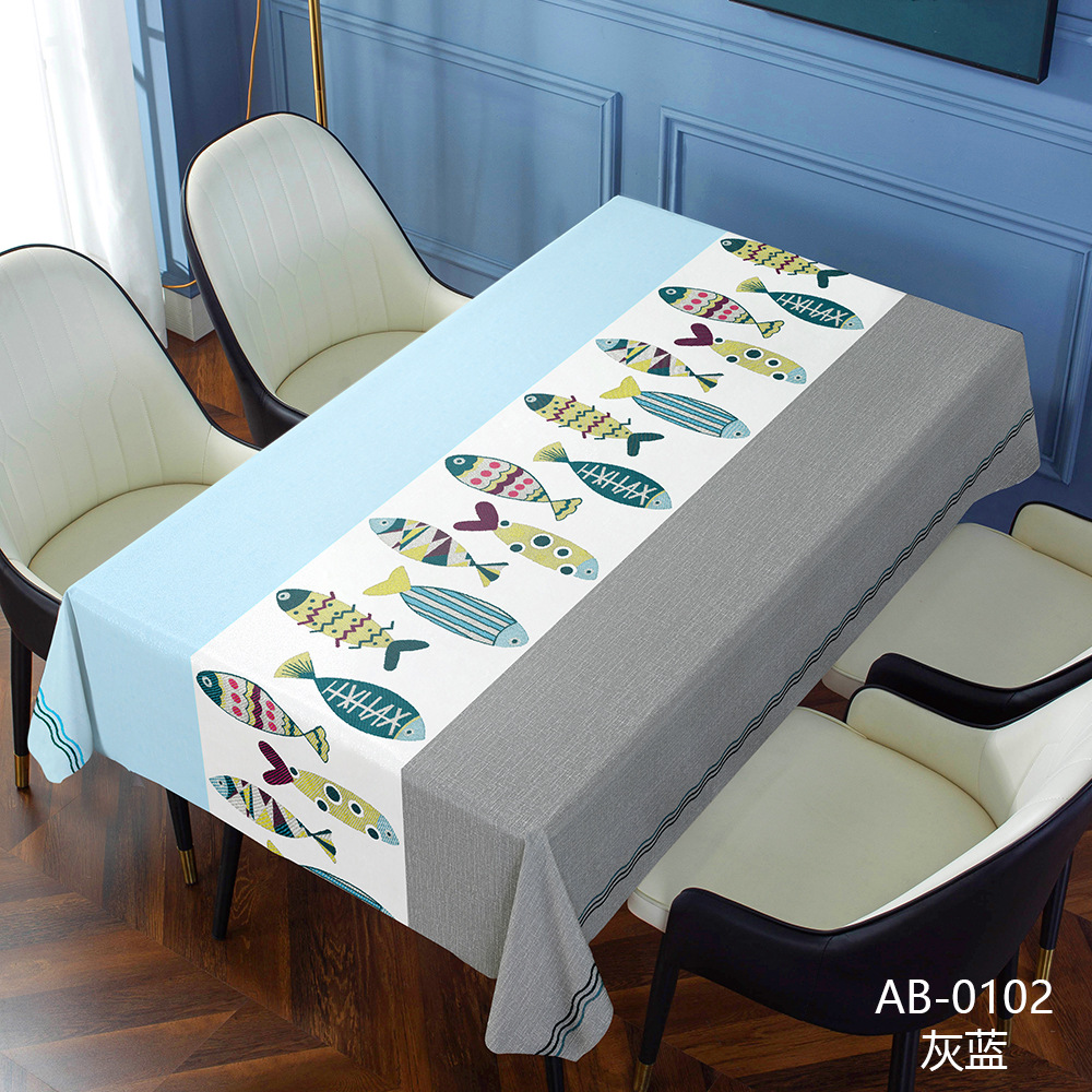A866 Manufacturer Simple European Household Tablecloth No-Wash Oil-Proof Stall PVC Rectangular Table Mat Coffee Table Tablecloth Wholesale