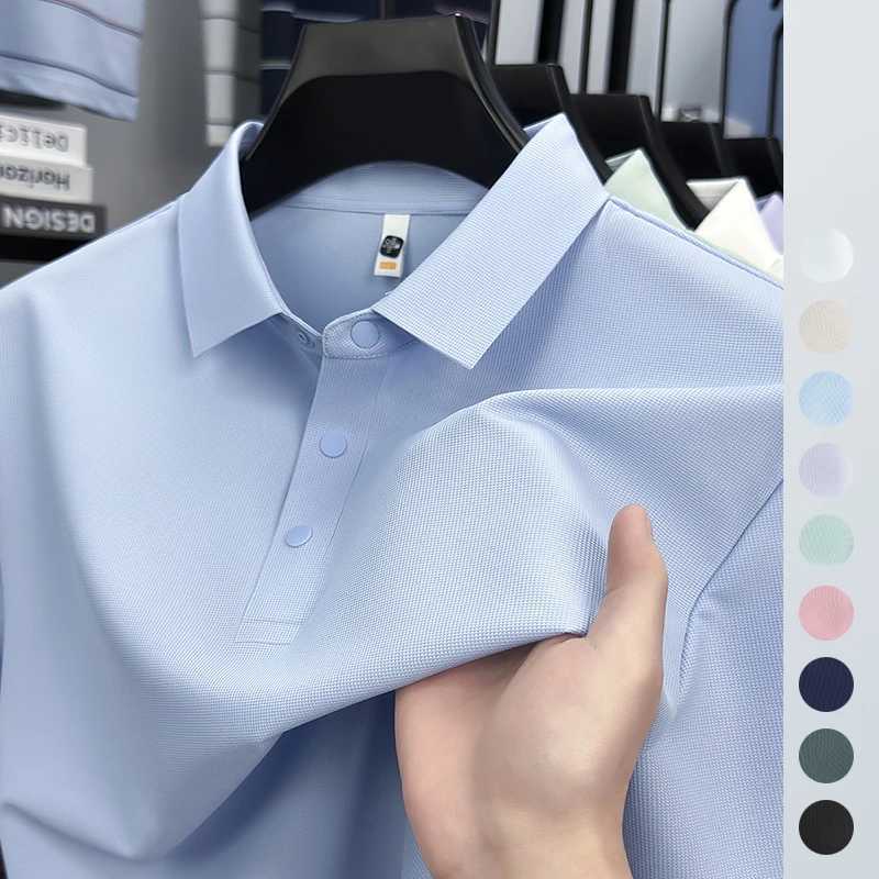 2025 Mens Sports Polo Waffle Shirt 124 Moisturizing Wick Golf Tennis Top Size S-5XL Snap Button 7A Antibacterial High Quality W250504