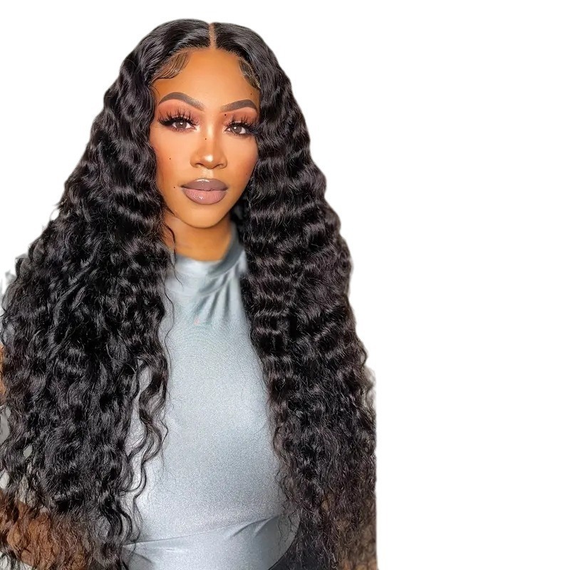 lace Fashionable 13 * 4 wig hot selling small rolled tube explosive head long rolled hair cover