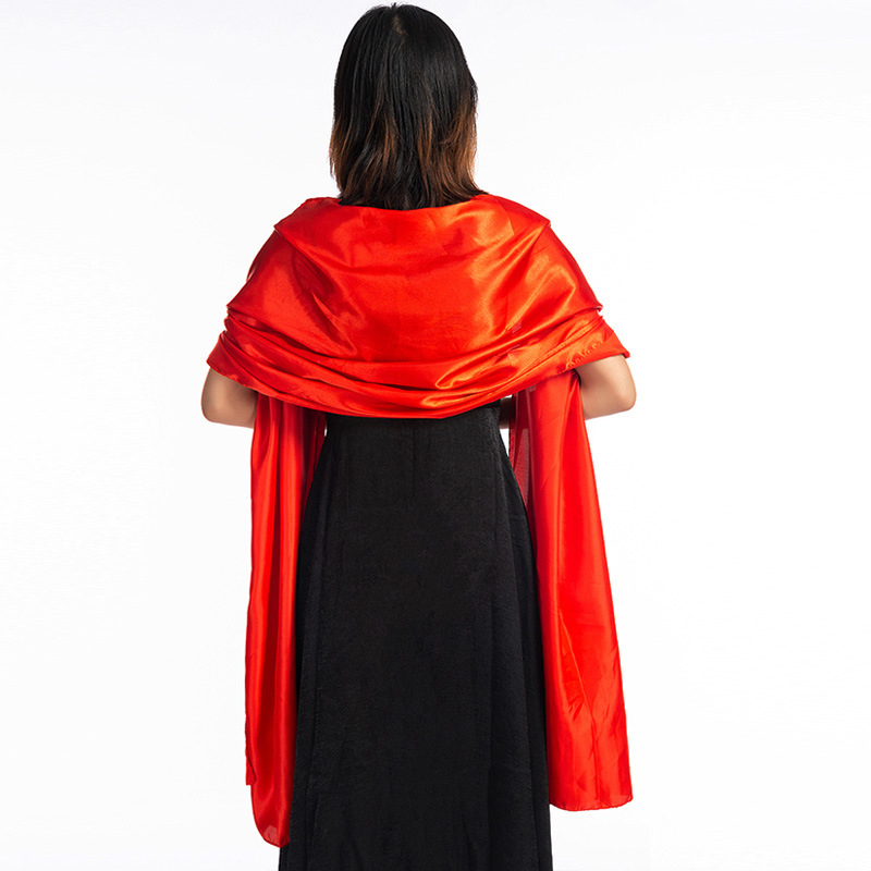 K618 Cross-border hot sale European and American new evening dress shawl wedding dress cheongsam satin solid color shawl solid color women