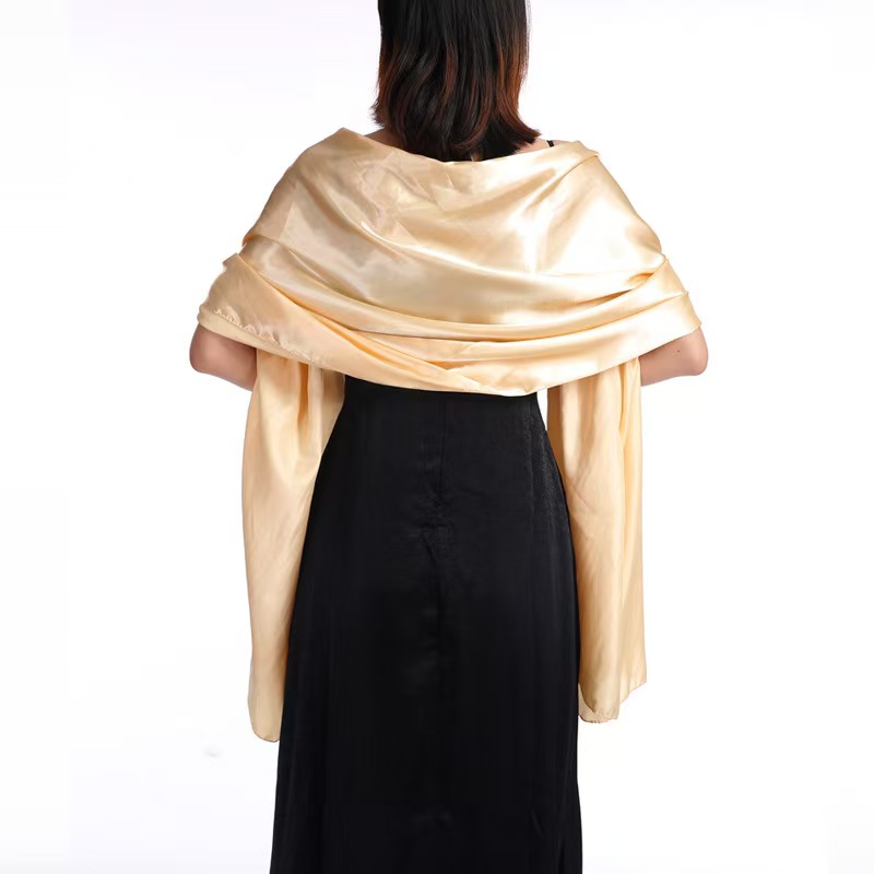 K618 Cross-border hot sale European and American new evening dress shawl wedding dress cheongsam satin solid color shawl solid color women