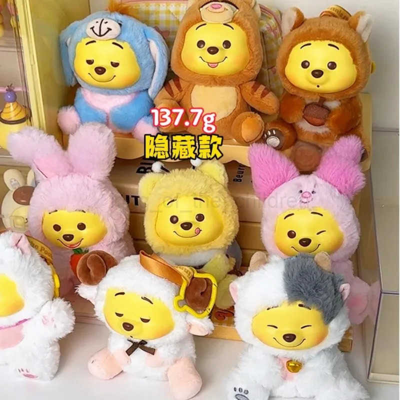 Disney Winnie Blind Box the Pooh Naughty Party Vinyl Plush Pooh Bear Bag Pendant Mystery Box Surprise Toy Cute Doll Decor Gifts W250504