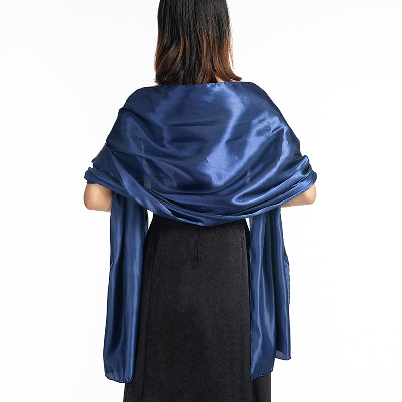 K618 Cross-border hot sale European and American new evening dress shawl wedding dress cheongsam satin solid color shawl solid color women