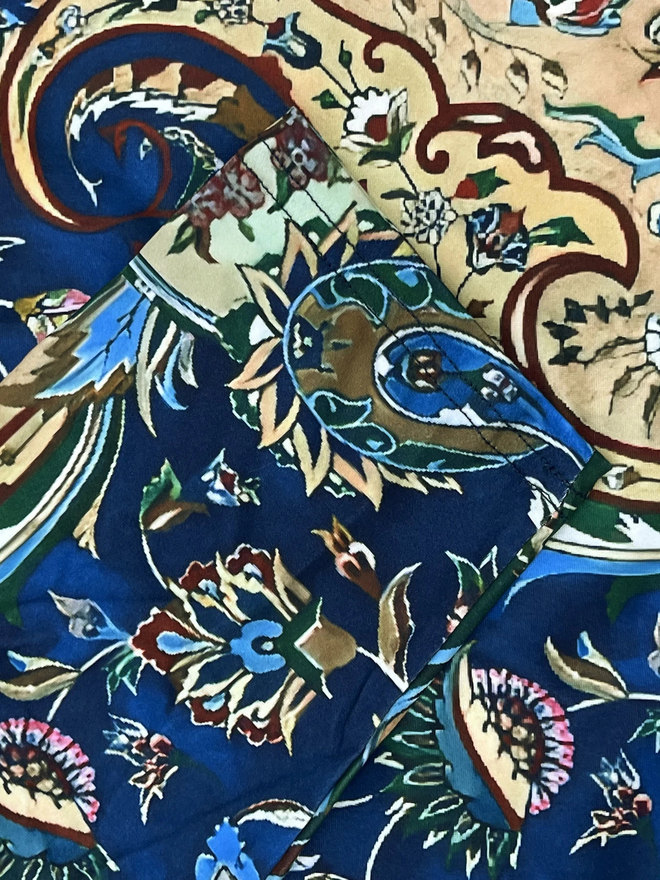 Plus Size Elegant Tops for Women 39 s Vine Print Long Sleeve Round Neck Slightly Elastic 250430Z