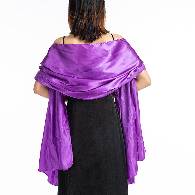 K618 Cross-border hot sale European and American new evening dress shawl wedding dress cheongsam satin solid color shawl solid color women