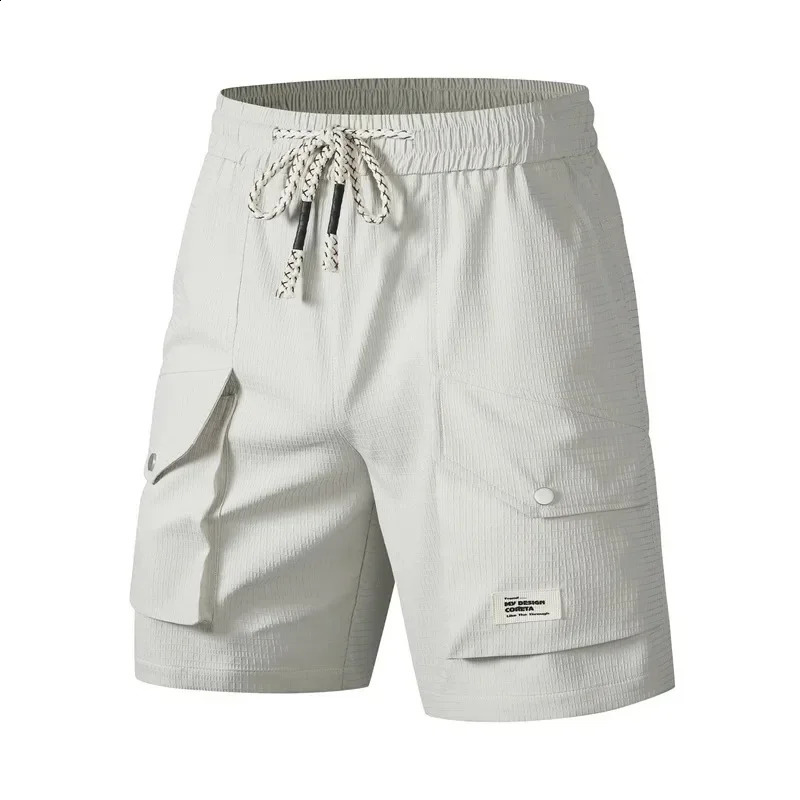 Casual Short Pants Ice Silk Breathable Multi Pockets Outdoor Fhishing Hiking Shorts Men Lightweight Cargo Shorts Summer Fashion 250530