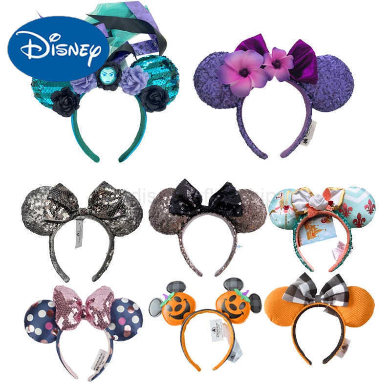 New Disney 3D PU Mickey Mouse Headband Cartoon Happy Go Round Pumpkin Headband Role Playing Plush Adult/Children HeadbandXJ250504
