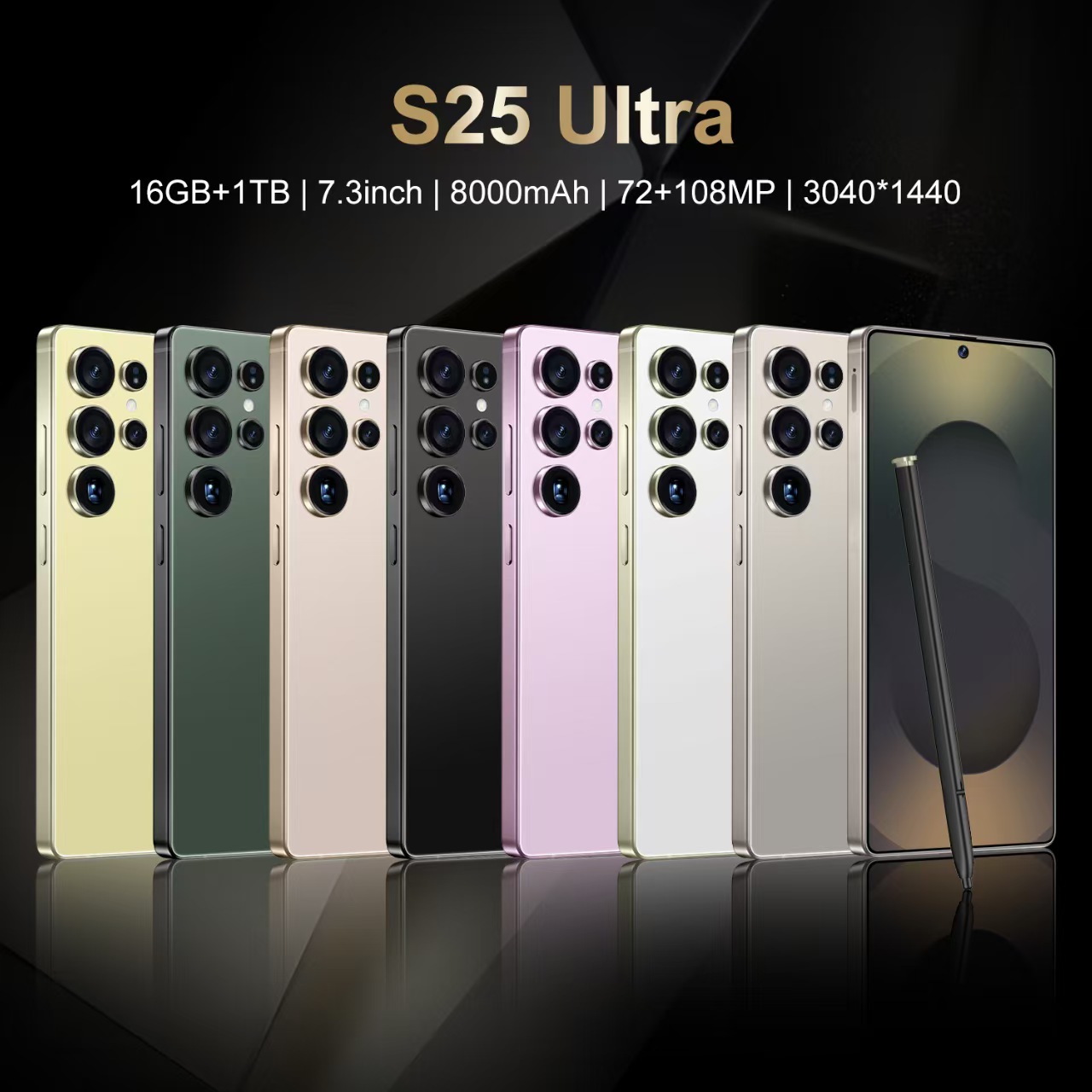 S25 Ultra Dual SIM 5G Android14 Phone 16GB+1TB 7.3HD+ Large Display 20MP+Camera Equipped with Deca-core Processor