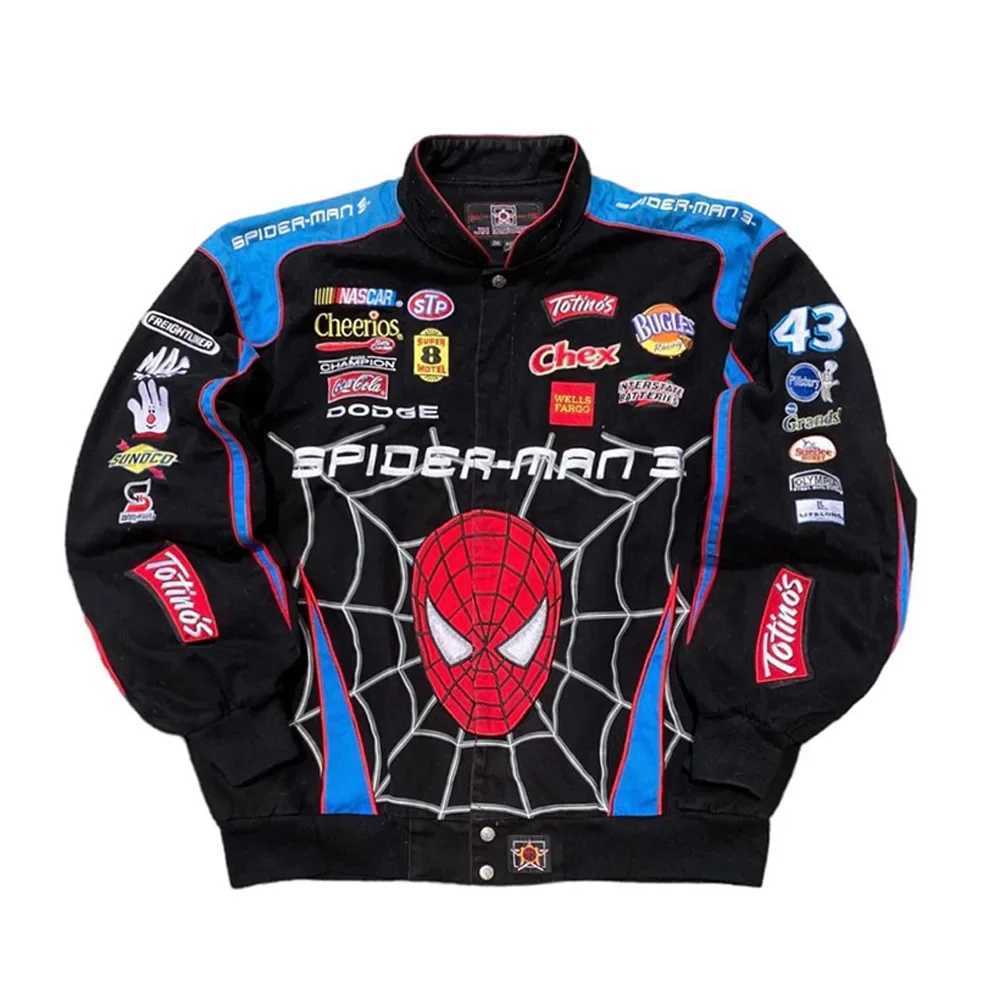 2023 Autumn/Winter New Cross border Jacket Sports Spider Print Casual Long Sleeve Motorcycle Style Jacket H25504