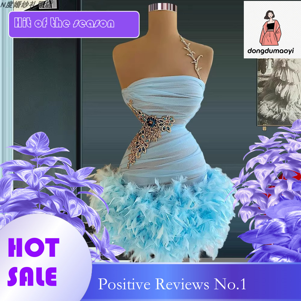 dongdumaoyi Blue evening slim fit short style for daily wear, nightclub party, birthday party dress