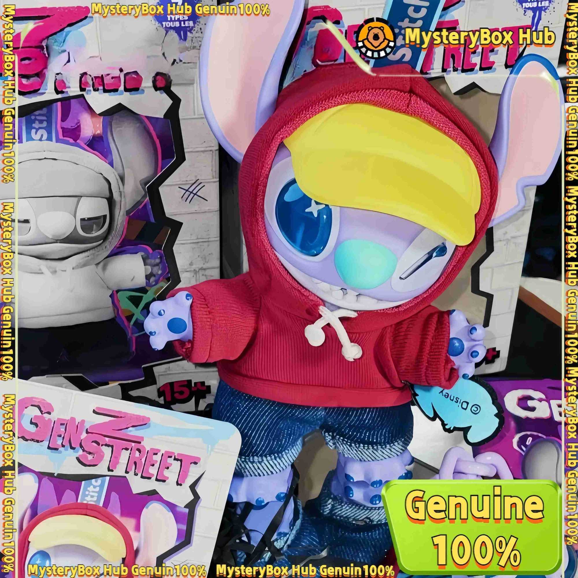 Disney New Authentic Miniso Disney Stitch Gen Z Street Vinyl Bag Pendant Blind Box Cute Trendy Toys Stitch Mystery Box Pendant As Gift Z250504