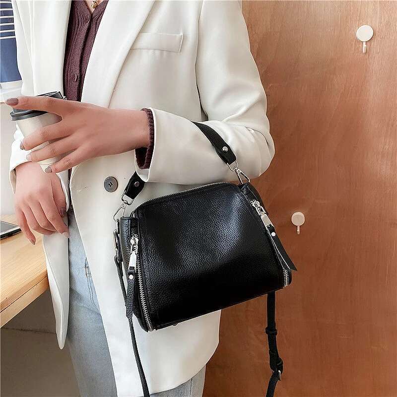 2024 New Genuine Designers Women Messenger Bags Females Bucket Leather Crossbody Shoulder Bag Handbag Bolsa