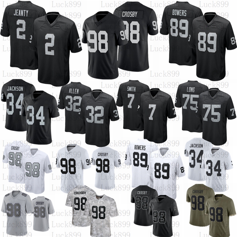 Maxx Crosby Brock Bowers Ashton Jeanty Football Jersey Geno Smith Bo Jackson Abram Aidan Ken Stabler Howie Long Jim Plunkett Ruggs III Charles Woodson