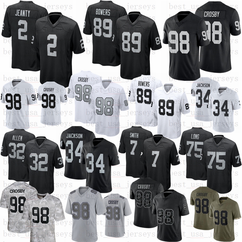 Maxx Crosby Brock Bowers 2 Ashton Jeanty Football Jersey Geno Smith Bo Jackson Abram Aidan Ken Stabler Howie Long Jim Plunkett Ruggs III Charles Woodson