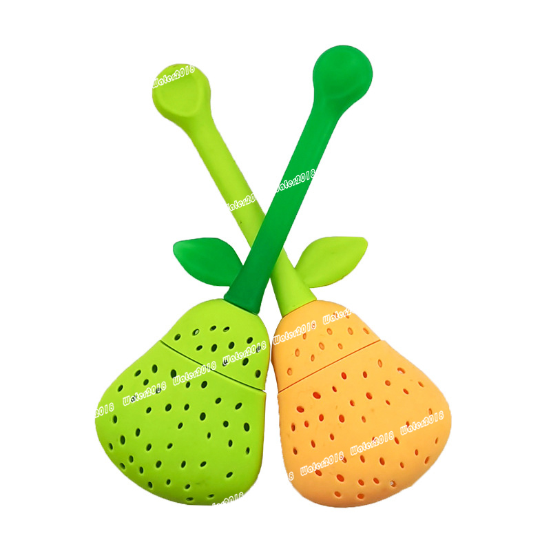 Pear Tea Infuser Silicone Ball Leaf Tea Strainer Brewing Device Herbal Spice Filter 14*5CM