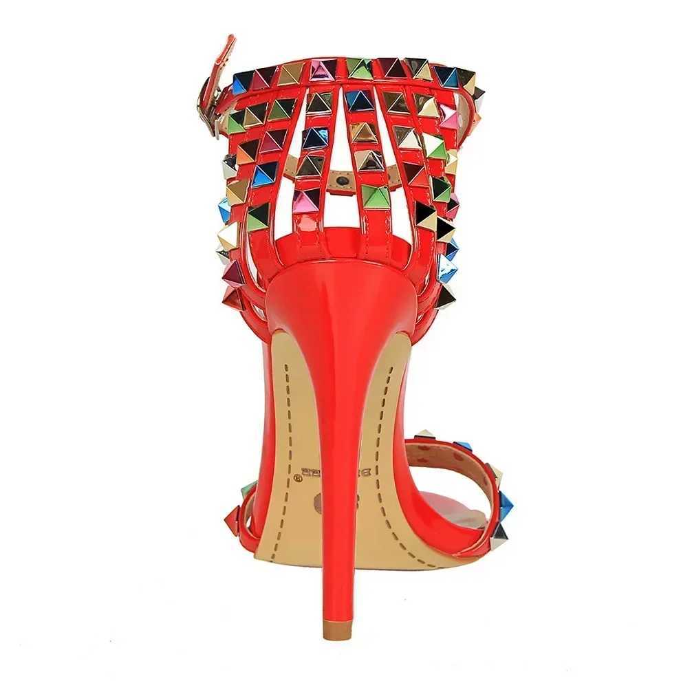 Womens Summer Colorful Gladiator Designer Sandals Womens 11cm High Heels Sexy Beach Party Platform Nude Red Shoes Z250504