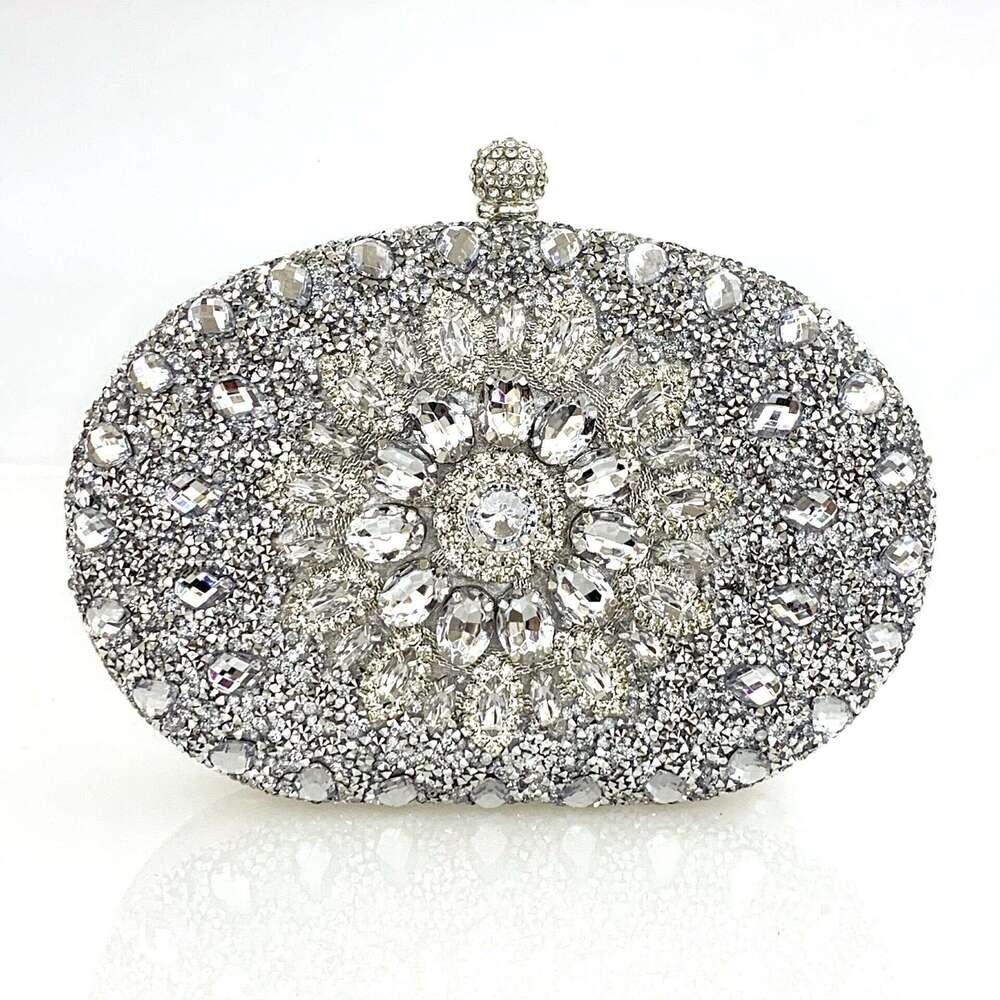 Dinner Bag New Shell Full Of Sparkling Powder Glass Water Diamond Birthday Wedding Party Fashion Handheld Evening Bag KQ