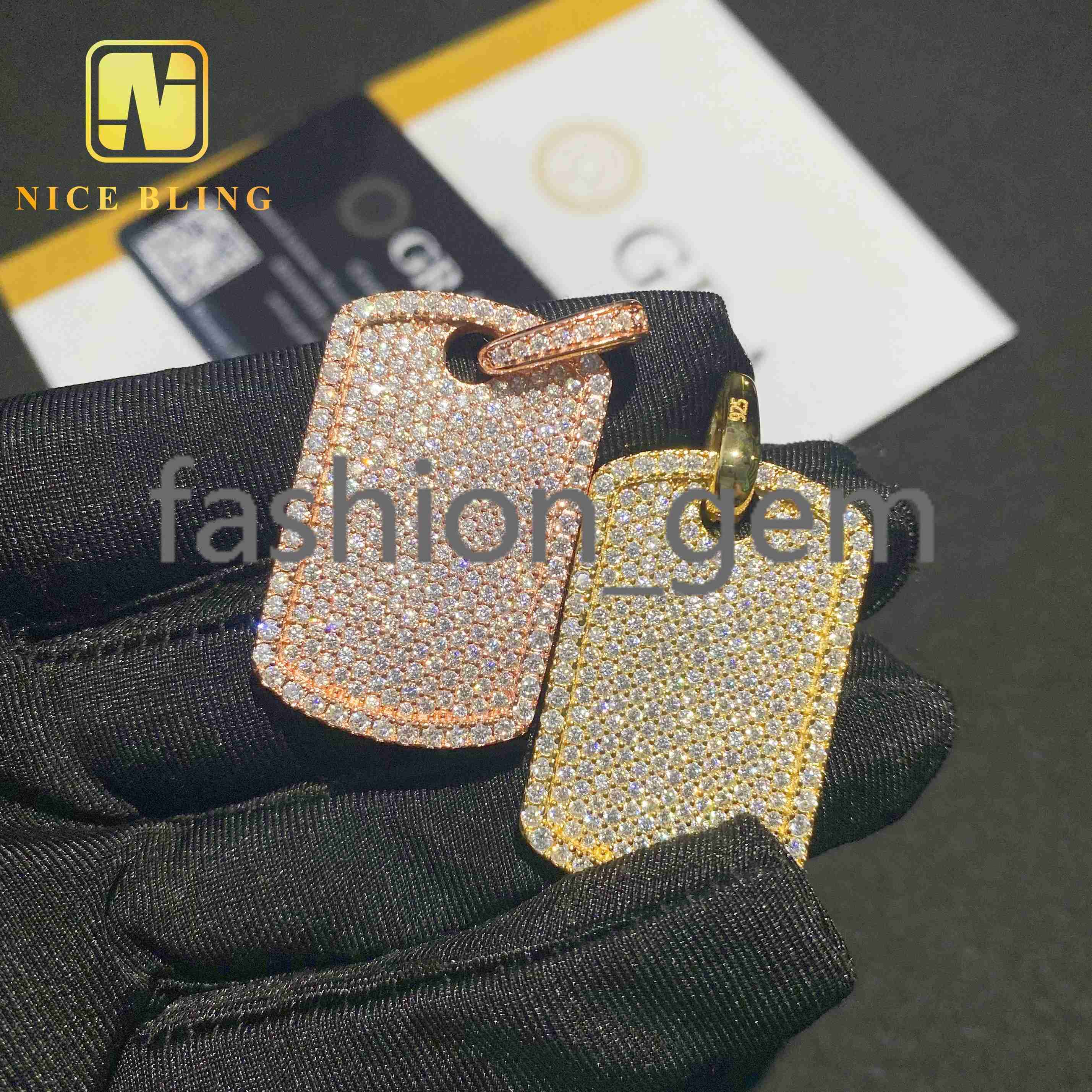 Ready to Ship Custom Hip Hop Moissanite Jewelry Pendant 925 Sterling Silver Iced Out VVS Moissanite Diamond Pendant