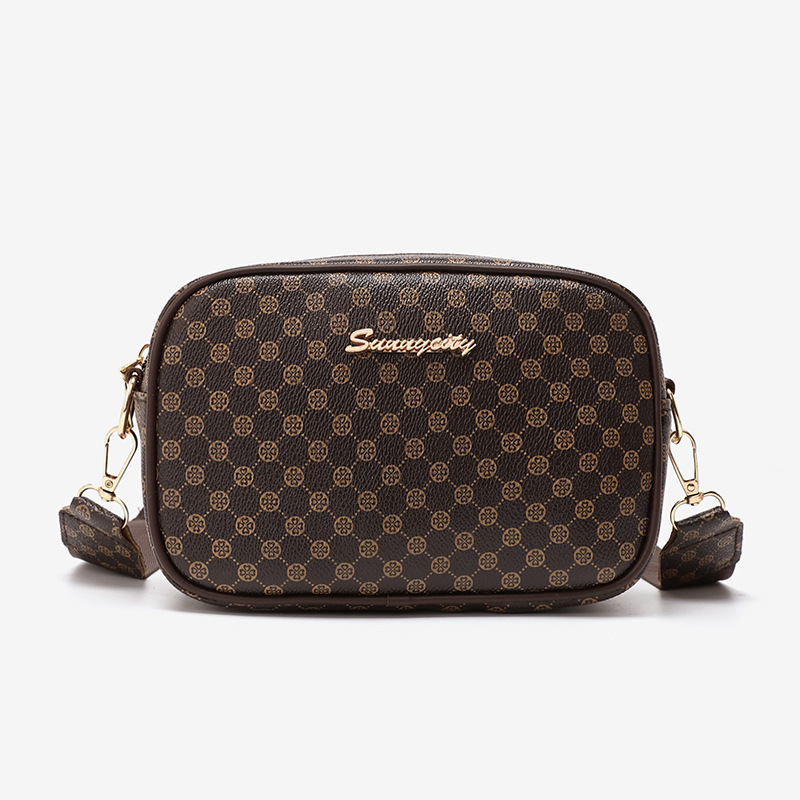 Hot retro diamond-shaped polka dot printed small square bag paired with a mini coin purse for a fashionable crossbody single-shoulder women's bag