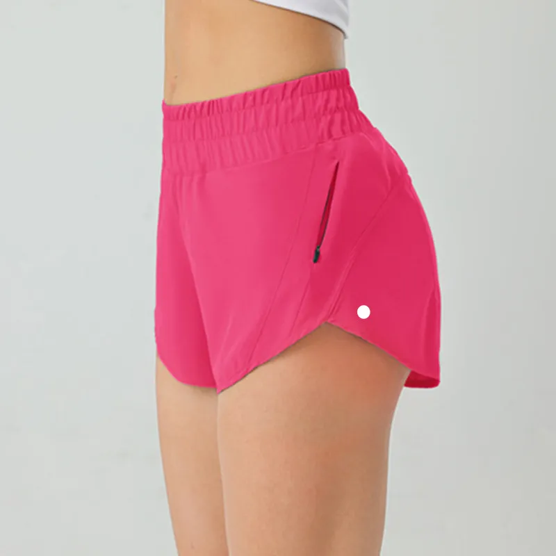 highrise lined short waist sports shorts womens set quick drying loose running clothes back zipper pocket fiess designer men yoga pants